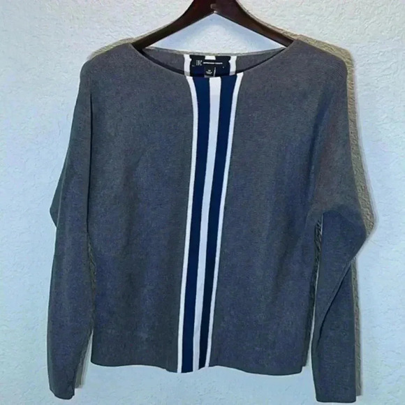 INC International Concepts Sweaters - Buy 1 sweater, Get 2 Free!!!  INC Gray Racing Stripe Sweater Size XS